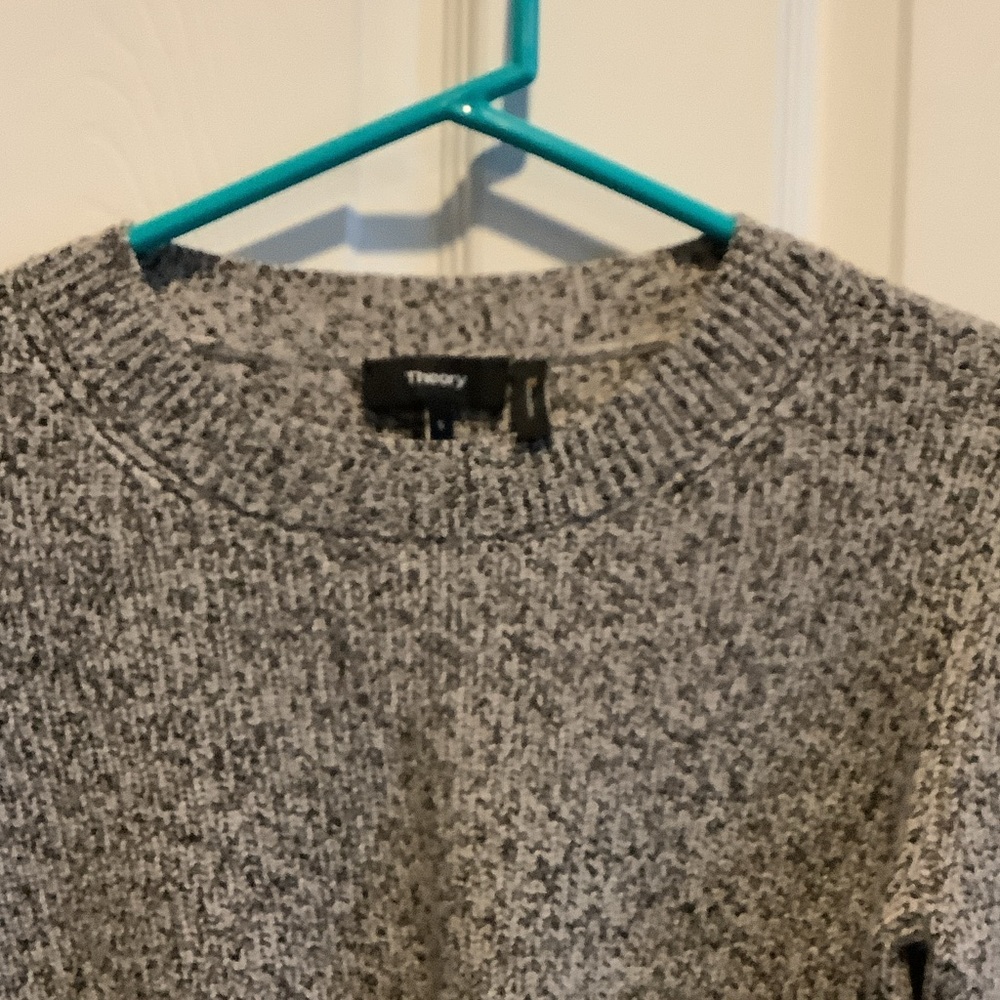Theory Heathered Gray Crew Neck Sweater,‎ wool blend - Picture 3 of 11
